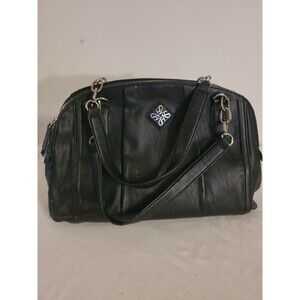 Simply Vera Vera Wang Black Handbag Triple Compartment Chain Purse Zip Snap